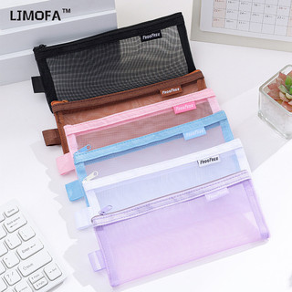 Ljmofa Hộp Đựng Bút Chì Lưới Trong Suốt Túi Dụng Cụ Học Sinh Di Động Văn Phòng Phẩm Đồ Dùng Học Tập