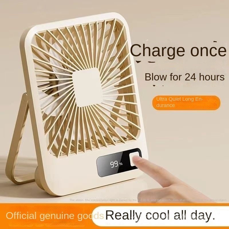 Desktop Small Fan Ultra-Quiet Small Portable Desktop Dormitory Office Desk Mini FanUSBCharging O3US