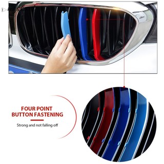 [Mystart.vn] 3 Chiếc Lưới Tản Nhiệt Ô Tô Khóa Tự Động Nướng Viền Cho Xe BMW 3 Series E46 1997-2004