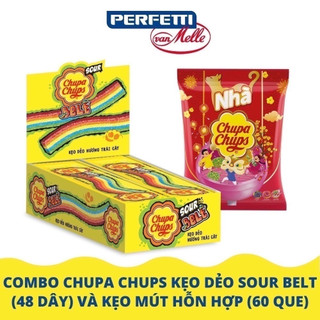 Combo kẹo dẻo Sour Belts và kẹo mút Chupa Chups Tết