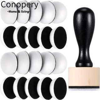 Conopery Ink Paints Blend Tool, Gỗ Đen Mini Foam, DIY Craft Bọt Biển Trắng Tròn Bọt Thêu Sò Thủ Công