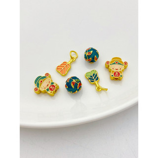 Miếng Đệm Hạt Phương Pháp Cổ Bảo Quản Màu Vàng Quạt Chuối Mặt Dây Chuyền Lá Bóng Miếng Đệm Hạt Handmade Tự Làm Vòng Cổ Chất Liệu Trang Sức Phụ Kiện