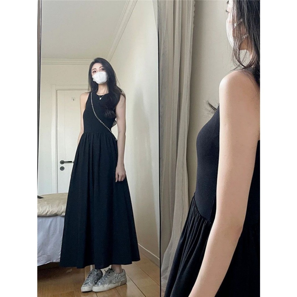 Đầm váy xòe dáng maxi dài thiết kế ba lỗ sát nách chất liệu co giãn mềm mịn hàng QCCC HMH SP165 | BigBuy360 - bigbuy360.vn