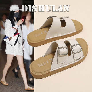 DISHULAN  dép sandal nữ dép bánh mì nữ dép bánh mì Chống Trượt Đẹp đẽ Mềm mại Đáng yêu Đẳng cấp Tinh tế Đế chống sốc FDL24520Y1 25Z240621