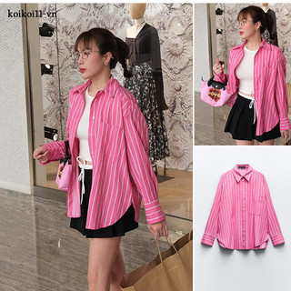 Maifuwei Áo sơ mi sọc rộng mùa xuân Zara mới 3666063