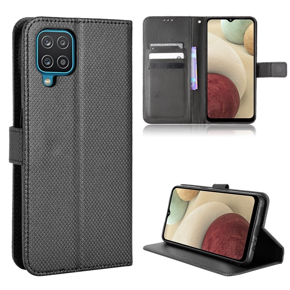 Dành Cho Samsung Galaxy A12 GalaxyA12 Ốp Lưng Flip Cover Da PU Ví Khe Cắm Thẻ Đứng Điện Thoại
