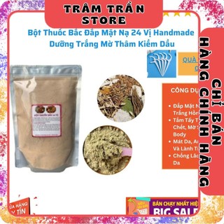 Bột Thuốc Bắc 24 Vị Handmade -Dưỡng Trắng Mờ Thâm Kiềm Dầu. Bột đắp mặt nạ thuốc bắc tramtranstore