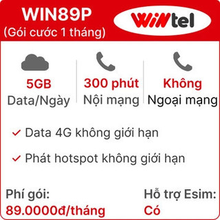 Sim Wintel Win60P win89p (Reddi) sim sky59 sky89 không giới hạn data tốc độ cao