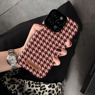 Chúc may mắn Houndstooth Iphone 15 / 16 / 17Promax Vỏ điện thoại 11 / 12 / 13 / 14Pro Bao gồm tất cả Xr / Xsmax Vỏ bảo vệ chống bụi bẩn và chống rơi
