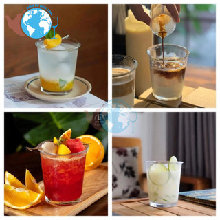 Hộp 6 ly thủy tinh miệng loe 340ml , ly thủy tinh uống cafe , sinh tố , nước detox R106
