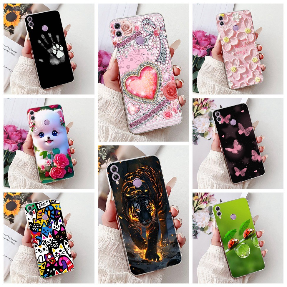 Honor 8X JSN-L11 JSN-L21 JSN-L22 Ốp lưng Honor 8X Ốp lưng hình bướm thời trang hình mèo hoạt hình dễ