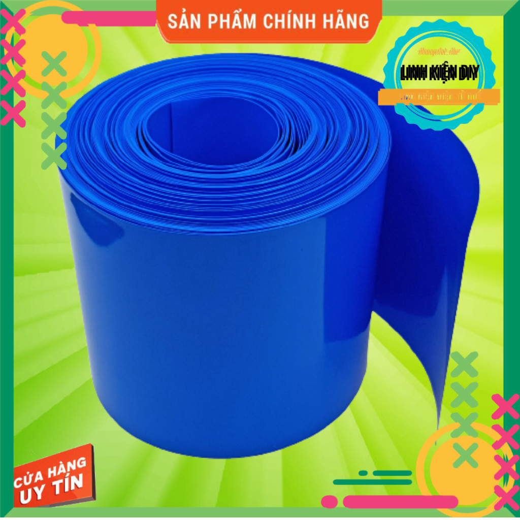 Màng Co Nhiệt PVC Cách Điện Bọc Cell Pin 18650 21700 32650 bản 30mm đến 90mm dài 1m