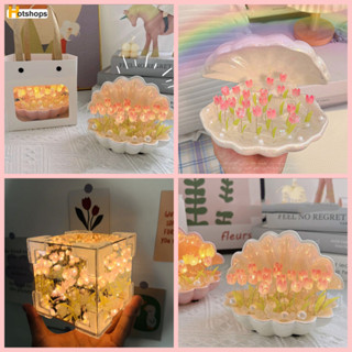 Đèn Ngủ LED Hình Hoa Tulip Vỏ Sò Thủ Công Sáng Tạo Dùng Làm Quà Tặng Sinh Nhật