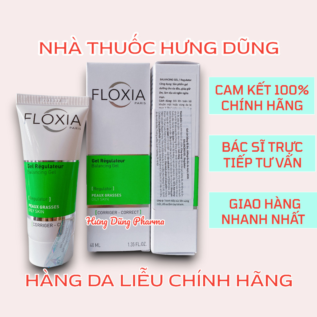 Gel dưỡng ẩm cho da dầu mụn FLOXIA  Balanceing Gel Regulator - 40ml