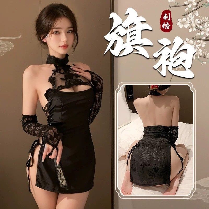 Đồ lót sexy, sườn xám thêu phong cách cổ, áo choàng hẹn hò trêu chọc, đồng phục cám dỗ | BigBuy360 - bigbuy360.vn