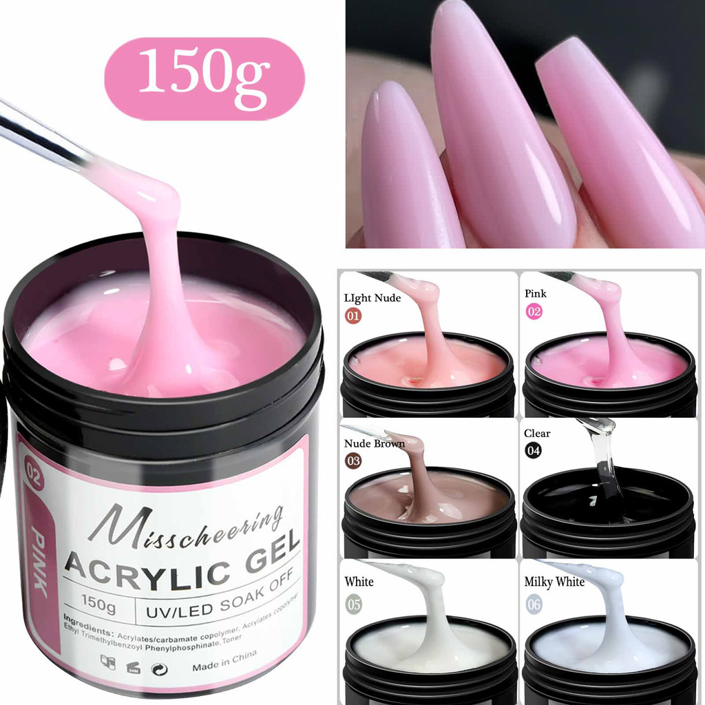 1 Jar Naked Powder Trong suốt Poly Nail Gel để mở rộng 150g