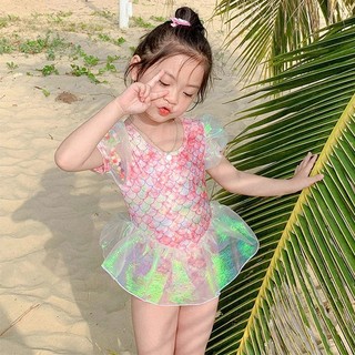 Đồ Bơi Bé Gái 2024 Phong Cách Mới Thời Trang Bé Gái Nhỏ Đồ Bơi Một Mảnh Nơ Sau