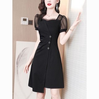 Đầm Mùa Hè Quần Áo Nữ Ánh Sáng Mới Phong Cách Trưởng Thành Tay Ngắn Tính Khí Đầm Giữa Chiều Dài Cho Nữ