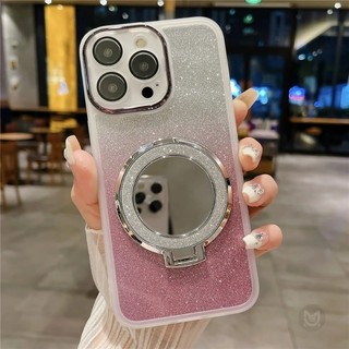 Gương trang điểm Giá đỡ từ tính cho iPhone 16 15 14 13 Pro Max XR XS Max 14 15 16 Plus Gương trang điểm lấp lánh Giá đỡ từ tính Vỏ bảo vệ ống kính