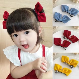 Phong Cách Hàn Quốc Nơ Barrettes Trẻ Em Vải Ba Chiều Xếp Ly Dễ Thương Đỏ Công Chúa Nhỏ Ren Bên Một Cặp Kẹp Tóc Phụ Kiện Tóc