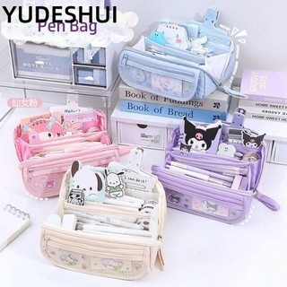 YUDESHUI đựng bút YudhUI, Bút chì Kuromi Cinnamoroll, Túi đựng văn phòng phẩm lưu trữ chín lớp dung tích lớn