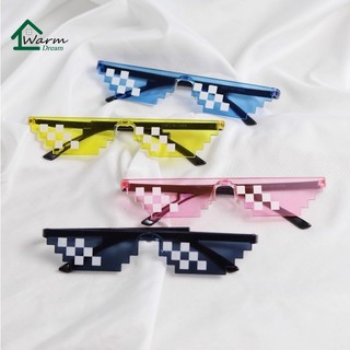Kính râm khảm cổ điển Vuông 2D Pixel Kính râm ngộ nghĩnh cho nam nữ Kính râm thời trang dự tiệc