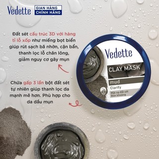 Mặt nạ đất sét Vedette Bùn Khoáng (Mud) 145g ( Hàng chính hãng )