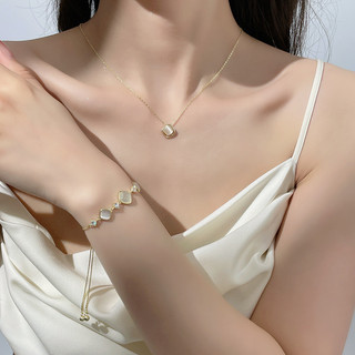 Vòng cổ đá mắt mèo kim cương thời trang Stiz N001524X