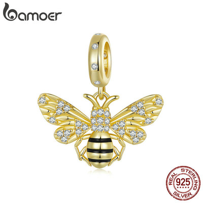 Bamoer 925 Sterling Sliver Charm Bee Mặt Dây Chuyền Phụ Kiện Cho Vòng Tay