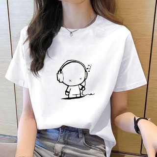Áo thun nữ quần áo ngắn tay áo thun nữ mới giản dị mùa hè áo thun nữ cổ tròn dáng rộng in hình thời trang áo thun nữ hàng đầu 大 ❈ ❥ ❈ ❥ ❥ ❥ ❥ M-4XL