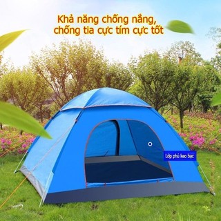 Lều Cắm Trại Lều Du Lịch  Gấp Gọn Chống Nước cửa chống muỗi  tự bung 2-3 Người ( 2mX 1.3 M) lều giã ngoại Phụ Kiện