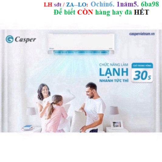 Rẻ [Chính Hãng] sale Điều hòa Casper 12000 BTU 2 chiều inverter GH-12IS33, mới 100%, hàng chính hãng