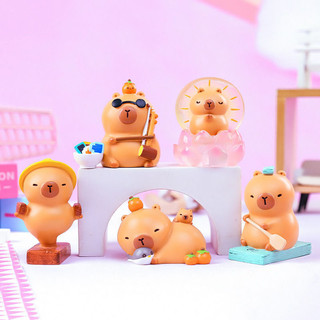 Tuần làm việc Kapibara ổn định cảm xúc dễ thương Capybara Hộp bí ẩn Bàn làm việc Bộ đầy đủ hình búp bê Đồ trang trí nhỏ