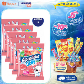 Combo Kẹo dẻo Alpenliebe Jelly Tim Đào Ngọt Ngào