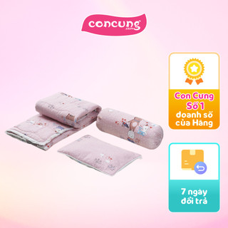 Bộ 3 món chăn, gối nằm, gối ôm cao cấp animo b2203_hv006 - hồng