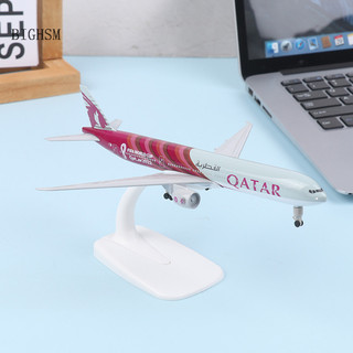 Bighsm 20cm hợp kim máy bay air qatar airways boeing 777 máy bay mô hình diecast máy bay bánh xe hạ cánh máy bay máy bay mô hình martijn