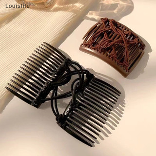 Louislife dây đàn hồi tóc cho nữ móng vuốt tóc co giãn kẹp tóc ma thuật mũ tóc lược kiểu tóc bun maker tool diy phụ kiện tóc wsd