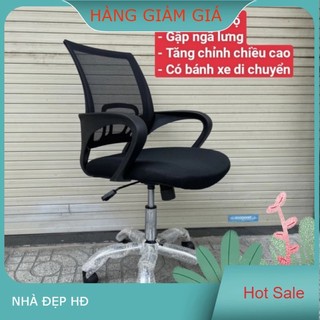 GHẾ ĐEN XOAY 360 dùng trong văn phòng dạng lưới thoáng mát