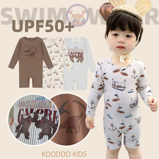 Đồ bơi một mảnh khủng long Gorilla cho bé trai | Upf50 + Dây kéo Rash Guard Đồ bơi dài tay