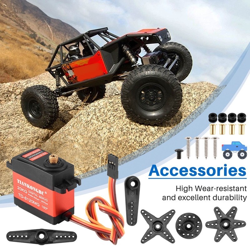 Td-8120Mg Kim Loại Chống Thấm Nước Gear Kỹ Thuật Số servo Với 20Kg Mô-men Xoắn Cao 180Angle Cho Rc Đ