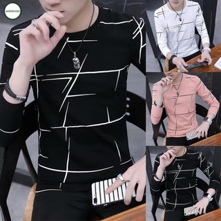 ⭐READY STOCK ⭐Streetwear Men T-Shirt Pullover Slim Fit Spring Clothing Teenager Tops[Overseas Products]