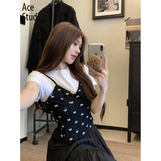 Ace Studios áo phông áo thun nữ croptop baby tee INS Thể thao Đơn giản hàn quốc WTX24414XO 25Z240617