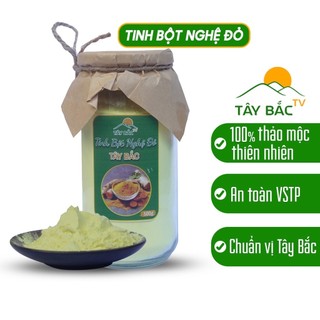 Tinh bột nghệ nguyên chất tây bắc tv, bột nghệ đỏ hũ 500gr
