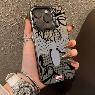 Ốp Điện Thoại Logo Chaoku Venom Spider Man Tương Thích Cho IPhone 11 12 13 14 15 Pro Max X XR 15Plus XR X / XS Max 7 / 8 Plus Se2020 Vỏ Cứng Silicon Lỗ Lớn