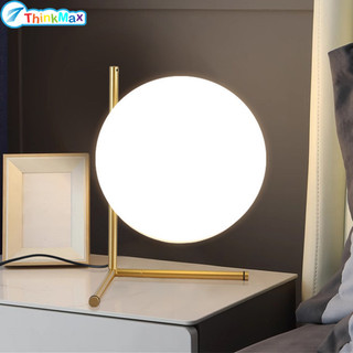 Đèn bàn hình cầu thủy tinh với bóng đèn ấm áp 5W, công tắc bật / tắt E27 Nguồn sáng Đèn bàn đầu giường cho phòng ngủ sinh hoạt