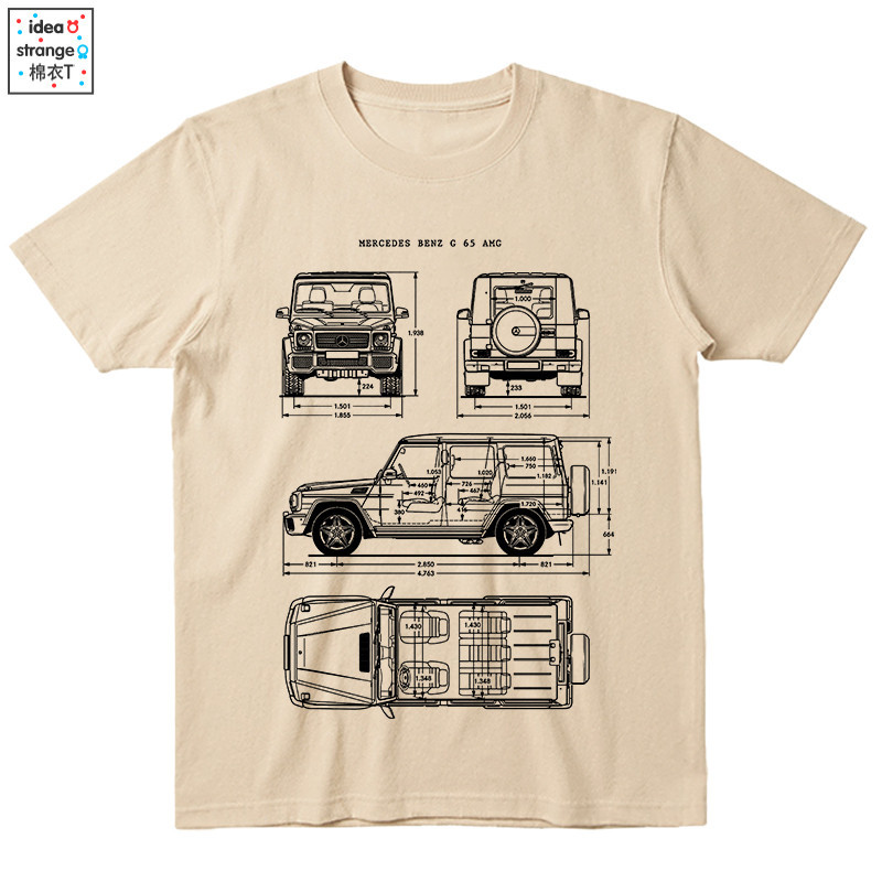 Sáng Tạo Mercedes-Benz G65 Tay Ngắn AMG Xe 4S Store Áo Thun Cotton Nguyên Chất Rider Câu Lạc Bộ Phân