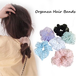 🎁 Dây buộc tóc, cột tóc vải scrunchies chiffon chấm bi siêu đẹp Orin