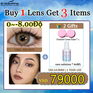 (0 ~ -8.00) Độ ống kính tiếp xúc màu cận thị + trọn bộ dung dịch chăm sóc 60ml