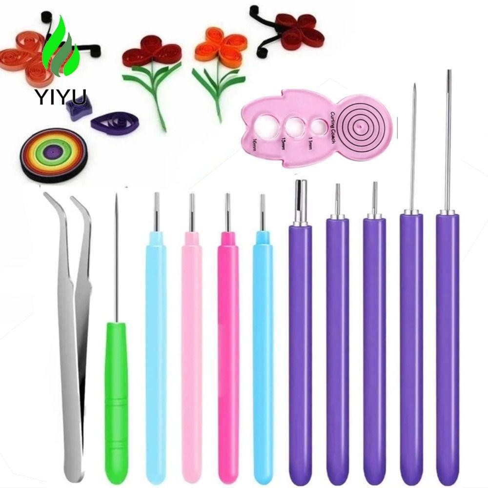 YIYU Giấy Quilling Dụng Cụ, Nhiều Kích Cỡ Quilling Có Rãnh Quilling Bộ Kim, Giấy DIY Uốn Thủ Công Gi
