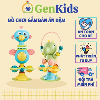 Đồ chơi để bàn hỗ trợ dỗ dành bé ăn dặm GenKids an toàn, dễ thương, có đế hút cố định trên bề mặt nhẵn -